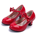 Girls' princess shoes - spring/autumn kids' fashion solid color leather shoes - red student performance dance round toe comfortable flats