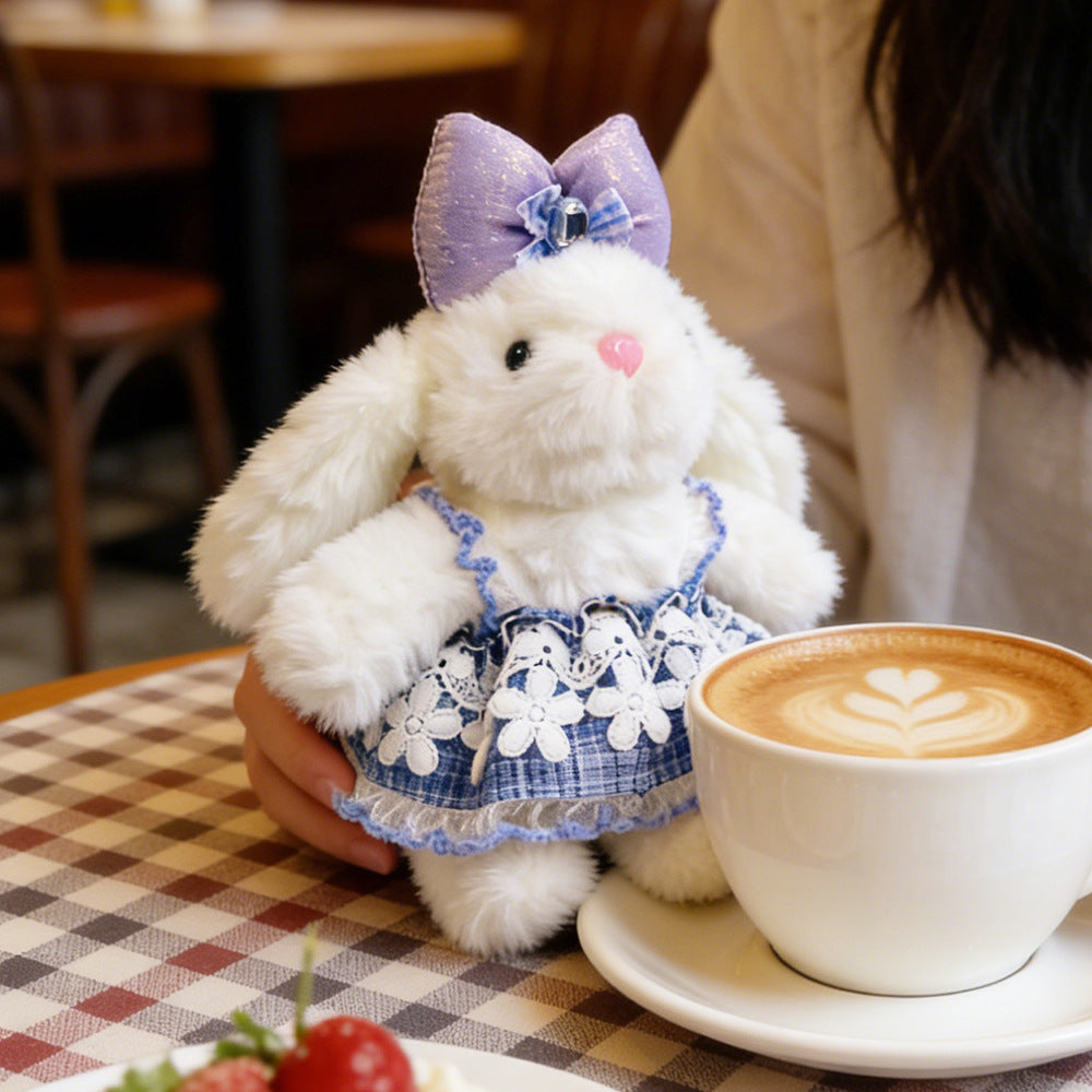Lop-eared rabbit stuffed toy keychain pendant rabbit couple school bag small pendant birthday gift doll machine doll