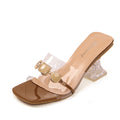 Wholesale plus size crystal heel women's sandals and slippers - new summer collection, elegant and chic, perfect for dates
