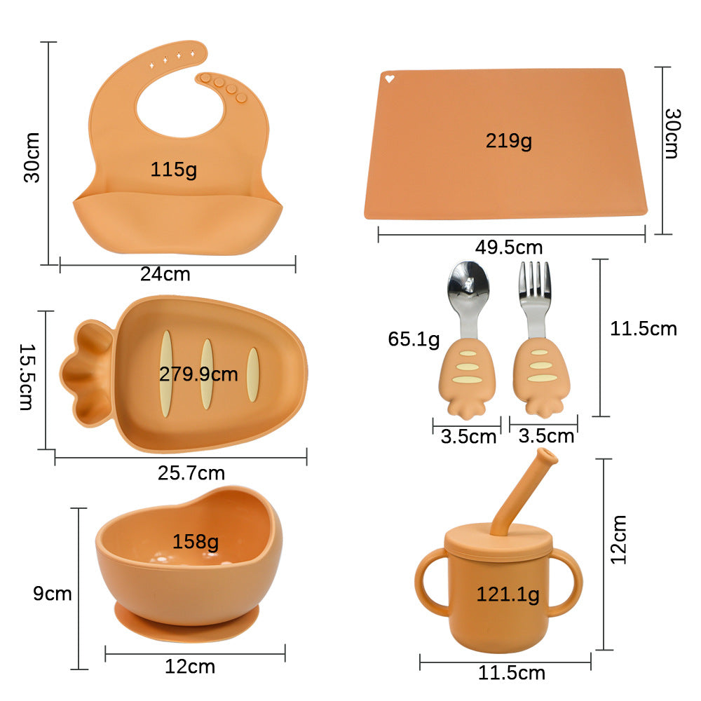 Customized children's dinnerware set - food-grade silicone baby & toddler supplies - kids' plate, sippy cup gift box set - wholesale supply
