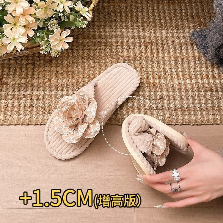Exportplus sizenew arrivalflower slippers open toe flats indoor home easiest for matchpopularfashion confinement cotton slippers