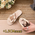 Exportplus sizenew arrivalflower slippers open toe flats indoor home easiest for matchpopularfashion confinement cotton slippers