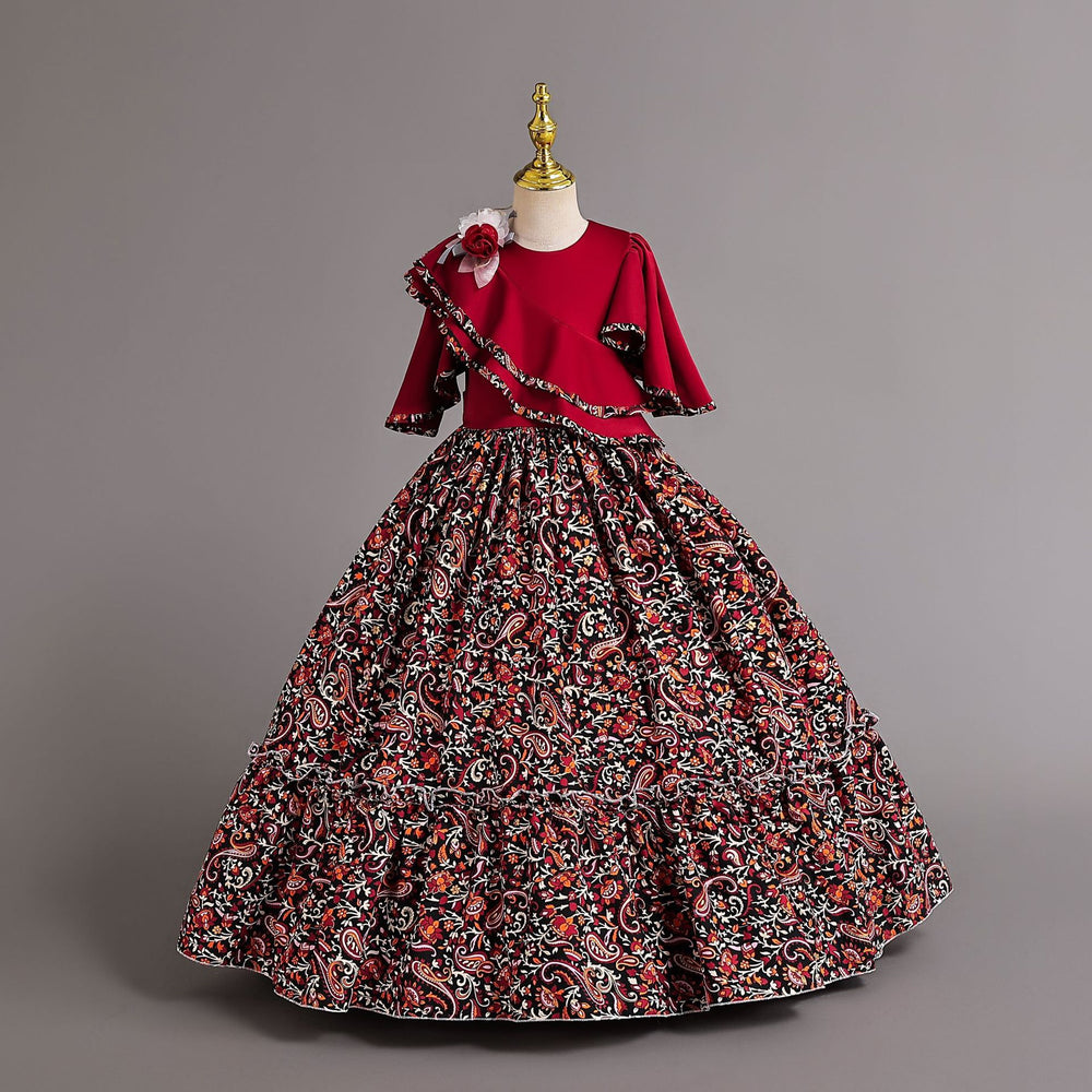 Ready-to-ship wholesale children's formal dresses, featuring traditional chinese style chiffon princess gowns, perfect for flower girls, christmas parties, and everyday wear. girl dress