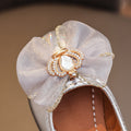 Girls'  spring new bowknot soft sole princess leather shoes for mid-to-large children - wholesale magic tape closure kids' shoes (direct from manufacturer)