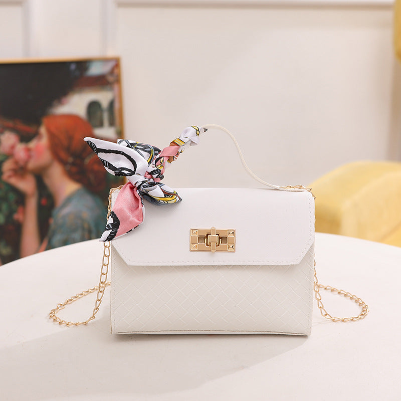 Silk scarf square bag 2023 new mobile phone bag messenger bag diamond chain shoulder bag  women's handbag