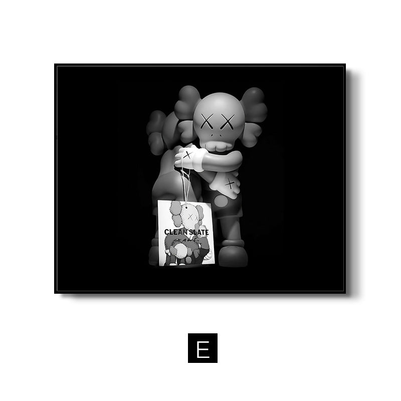 Kaws trend meter box decorative painting simple cartoon violent bear electric box blocking hanging painting switch box flip wall painting