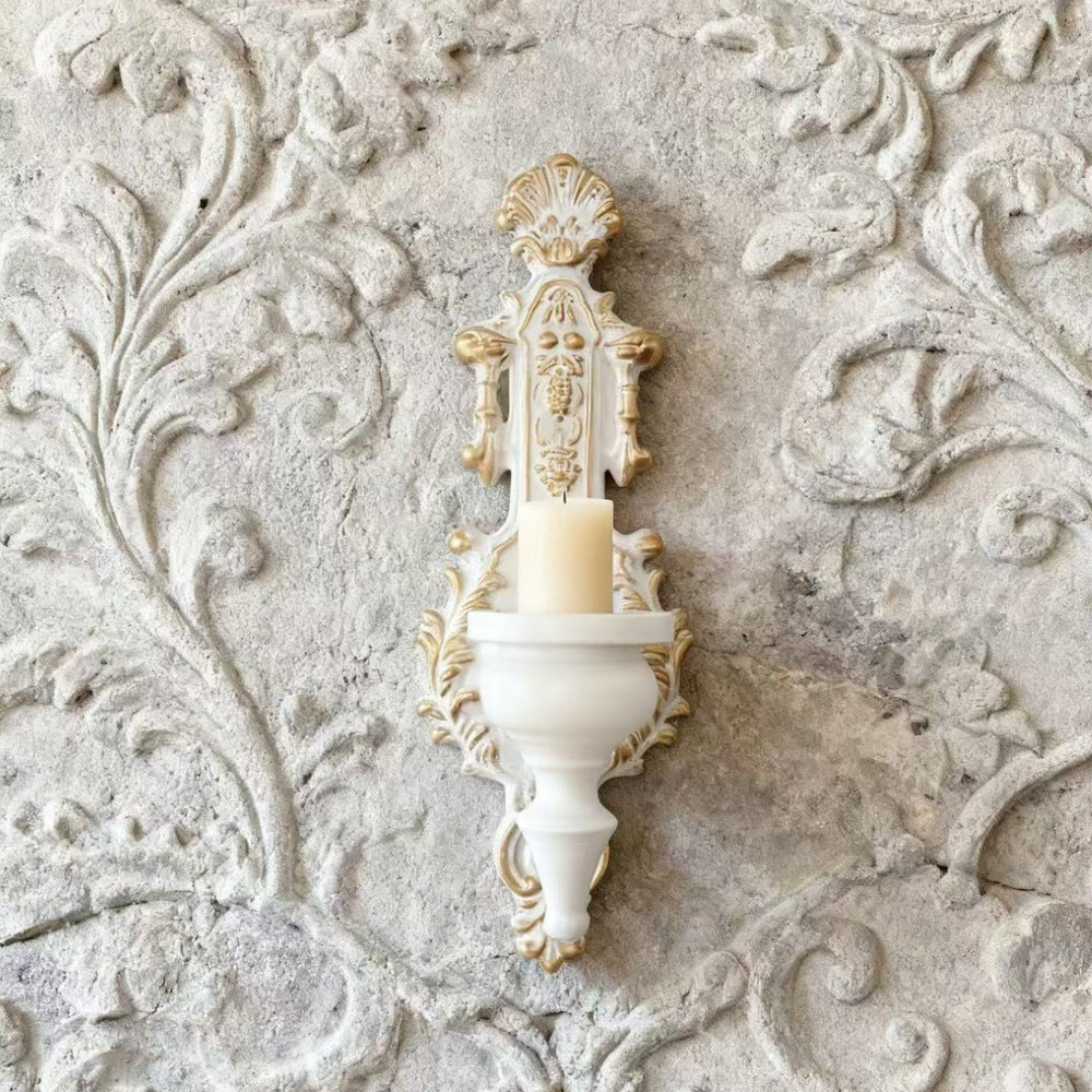 European style creative retro wall-mounted candle holder, nordic iron art candle cup, home hotel wall decoration candlestick, fashionable