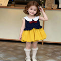 Performance princess dress girls vest dress summer  new kids flower bud dress baby doll collar skirt