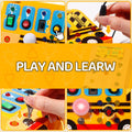 educational early education amazon kids school bus busy board multi-function led switch car power button toy