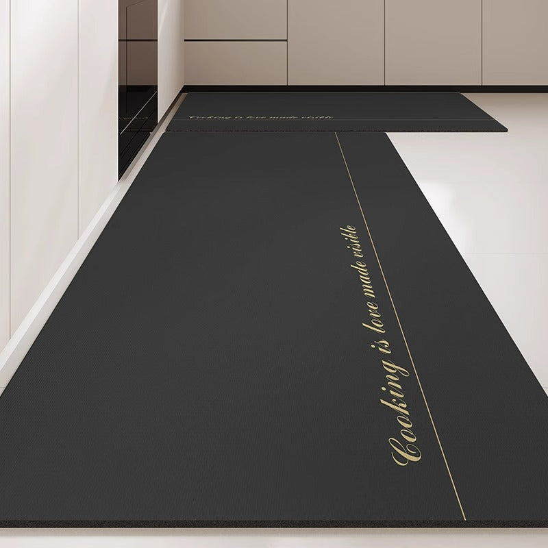 Kitchen floor mat - wipeable, low-maintenance, waterproof mat -  new design - stain-resistant diatomaceous earth mud mat - special anti-slip, oil-proof foot mat