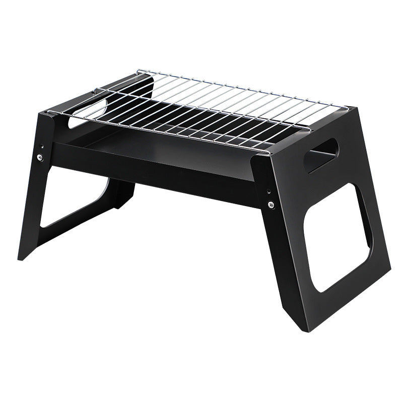 Outdoor bbq grill, portable folding charcoal grill for home use, wood burning bbq pit for outdoor cooking and camping