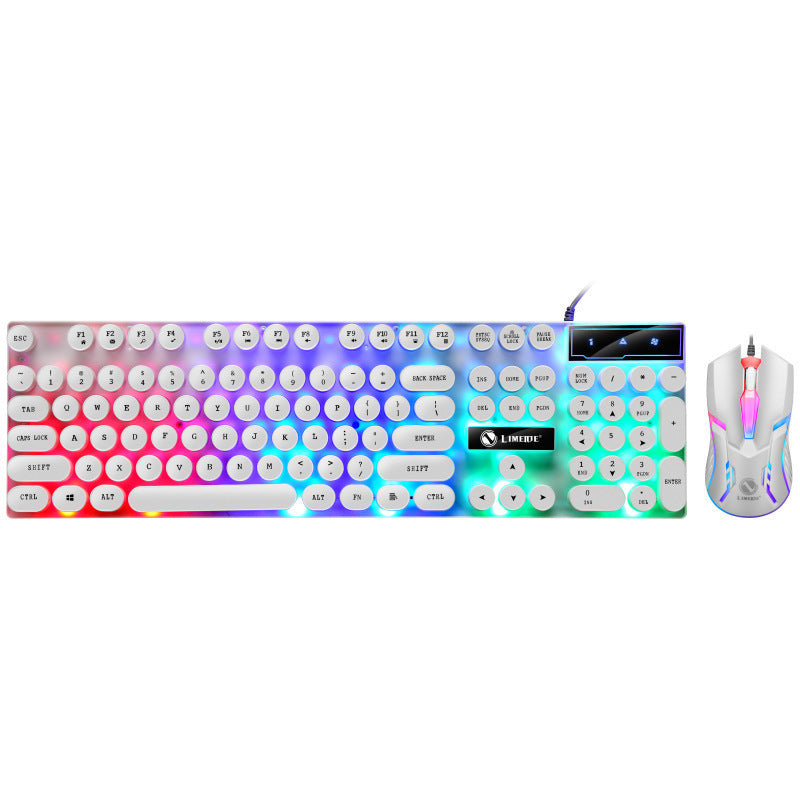 Limei gtx300 keyboard and mouse combo - punk retro backlit gaming usb wired floating keycap set