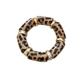 Leopard print acrylic bracelet wholesale - european and american style, edgy & sweet, statement jewelry, high-end aesthetic, color block stretch bracelet