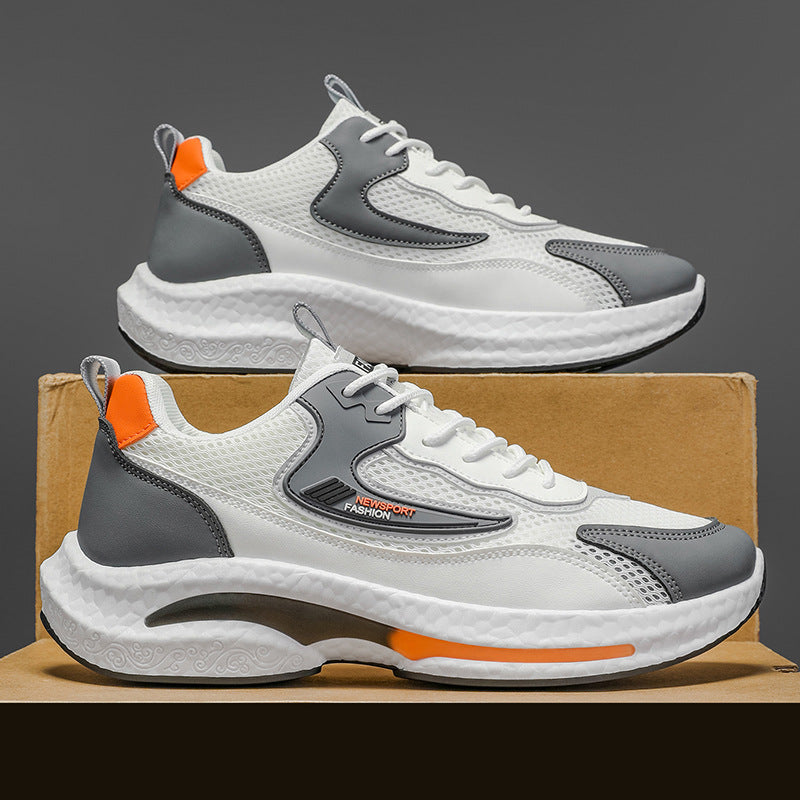 2025 winter new men's breathable casual sneakers, mesh anti-odor shoes, men's soft sole versatile running shoes