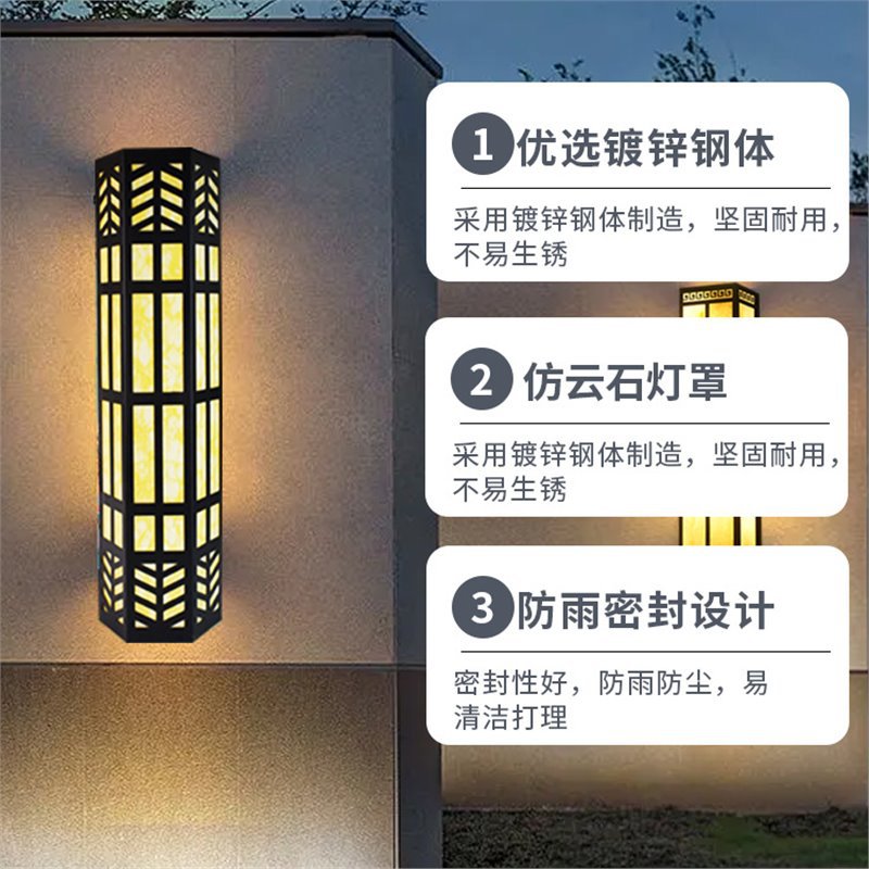 New outdoor wall lamp - waterproof, rustproof, marble finish, roman column style - perfect for courtyards, villas, entryways, and pillar lighting