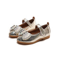 Girls'  spring new bowknot soft sole princess leather shoes for mid-to-large children - wholesale magic tape closure kids' shoes (direct from manufacturer)