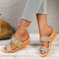 cross-border  large size summer cross-border belt buckle women's sandals women's sequined large size new wholesale large size
