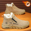 Men's winter slip-ons: new fleece-lined warm cotton shoes, high-top casual sneakers, anti-slip work & safety shoes