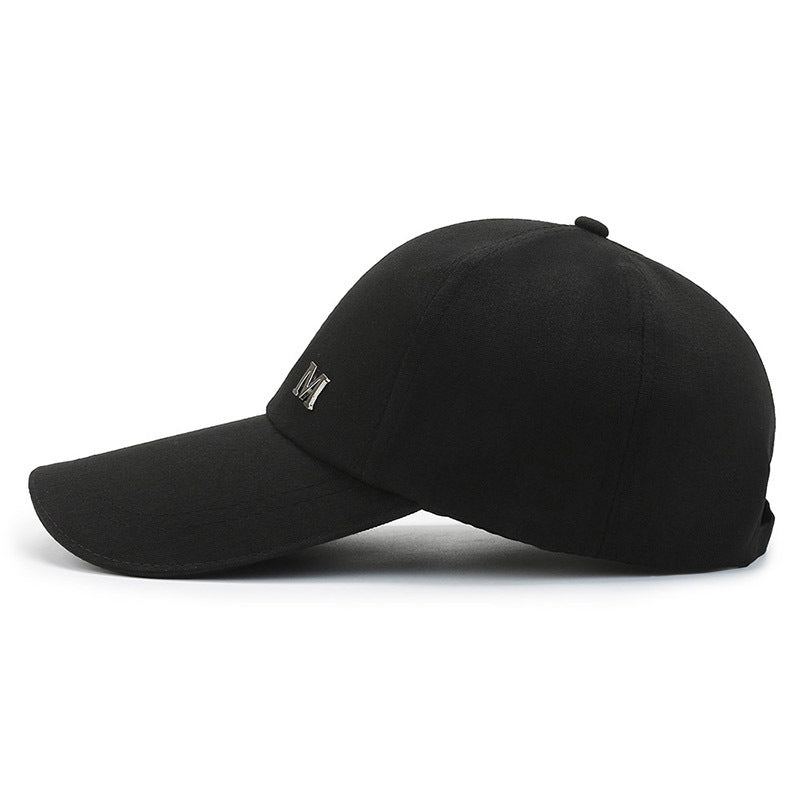 Canvas Baseball Cap Men's Extended Brim M Iron Standard Hat Sandwich Shade Sun Protection Cap Outdoor Fishing Cap Women