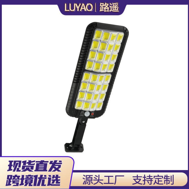 Cross-border new super bright outdoor waterproof solar human body induction multi-functional garden road lighting LED street light
