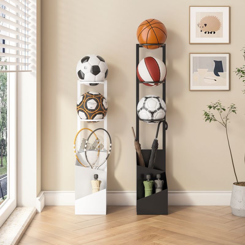 Basketball hoop rack - home sports equipment organizer - racket & soccer ball storage - multi-functional umbrella stand