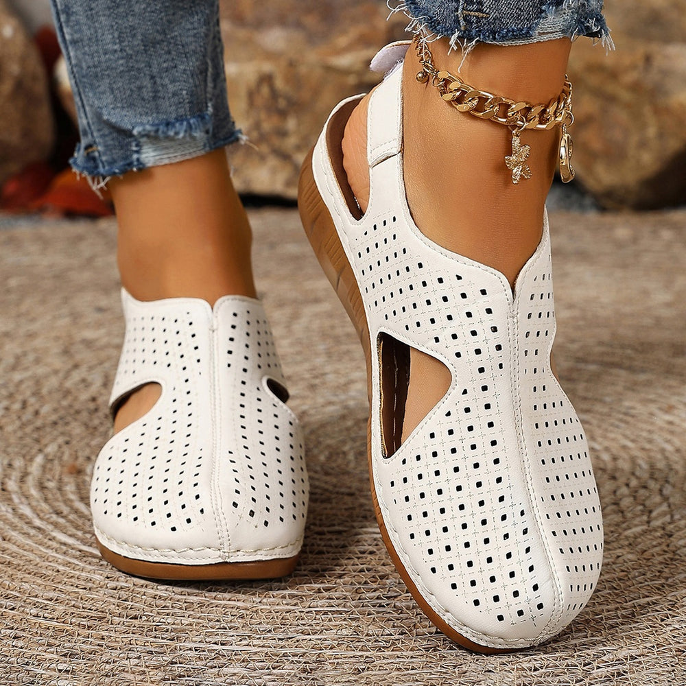 Exportfashionplus sizesummernew arrivalcasualcut outvelcro strap wedge heel fish mouth sewing toe cap sandals