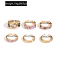 European and american cross-border fashion geometric diamond-studded irregular ring set, metallic smooth finish finger rings, ring accessories for women