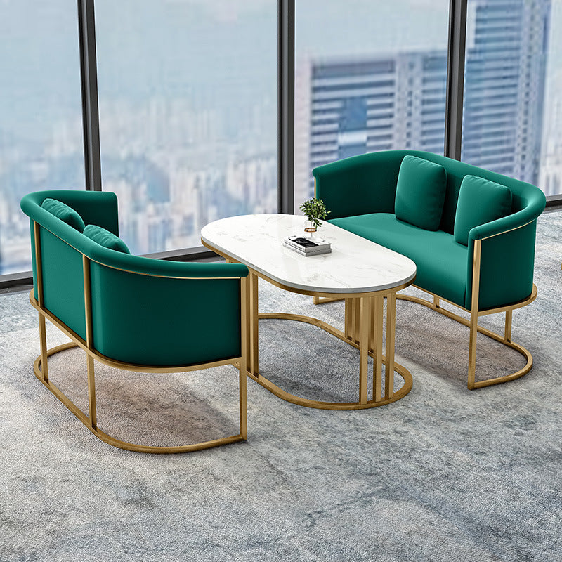 Minimalist sales office negotiation table and chair set, casual round table, hotel/beauty salon booth, business reception sofa