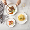 Ceramic matte white western dinner plate, matte steak plate, wear-resistant pasta plate, gold-rimmed matte dinner plate - wholesale from manufacturer