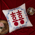 Custom "double happiness" pillow - chinese style red "囍" character bedside cushion, festive backrest, sofa cushion cover, bedding for weddings