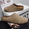 Soft bottom mule slippers for men winteroutwear old money style lazy casual slip-on men's birkenstock shoes toe-cap half drag