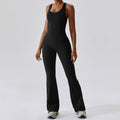 European and american quick-dry compression yoga outfit - dance, workout, and fitness - butt-lifting, tummy-control, bootcut one-piece yoga suit 8117