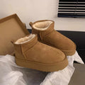 Thick sole anti-ski snow boots for women 2026new arrival autumn winter bread shoes slip-on fleece-linedthickenedheattech cotton shoes