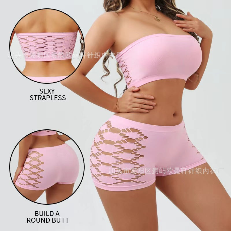 intimatessexycut outtube top one-piece briefssuitfashion women's single-layer bra and panties suit