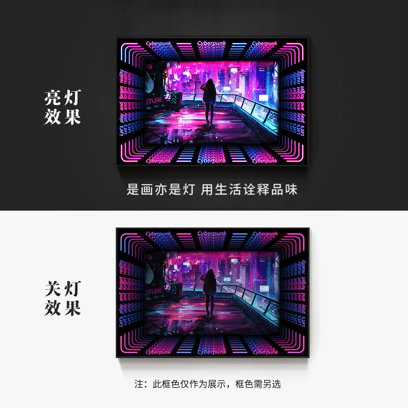 KTV box, private room, luminous hanging paintings, bar, pub, wall decoration painting, e-sports room, cyberpunk style mural