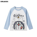 Girls' fall  new cartoon raglan long sleeve crew neck top t-shirt undershirt