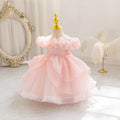 New in stock: toddler formal dress - off-the-shoulder bubble wedding dress, princess gown for baby girls, birthday dress