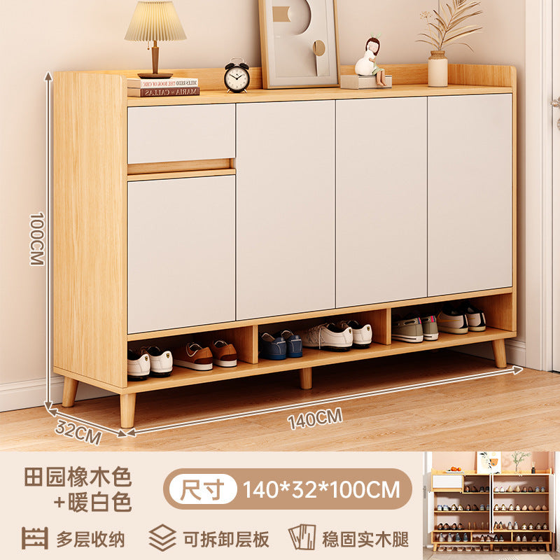 Solid wood shoe cabinet, indoor entrance to the home entrance, simple wall locker, shoe rack, log wind