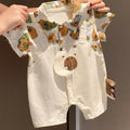 Summer romper short sleeve cartoon onesie baby clothes summer thin polo shirt newborn boy