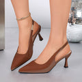 Pointed-toe export high heel sandals women's  new cross-border thin heel plus size fashion baotou back hollow sandals wholesale