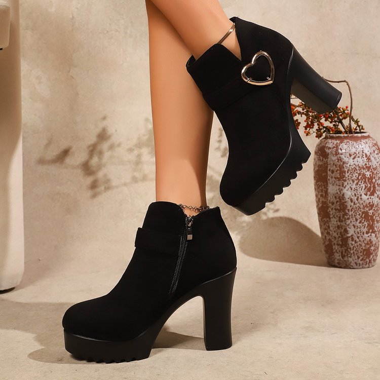 winter new arrival: fleece-lined high heel boots for cross-border e-commerce, sizes 35-43 (eu sizes). available in larger sizes. price difference: $0.5. dropshipping available for  and