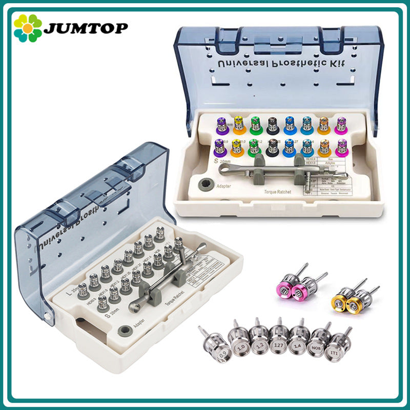 Dental implant repair tool box, color, silver knife head, oral box, Aojutai Korean screwdriver torque