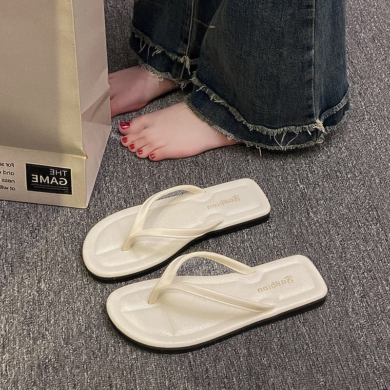 2025 new women's flat flip-flops - summer outdoor fashion thong sandals, trendy open-toe beach slippers