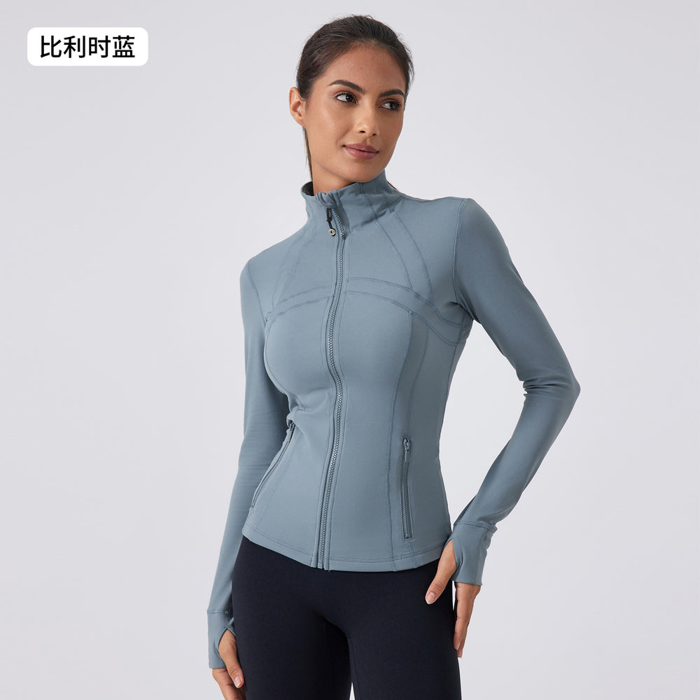 Autumn new yoga jacket women's running cycling sports long sleeve slim fit stand collar workout fitness apparel daw182