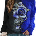 2026 amazon wish european and american cross-border round neck long sleeve floral print color block sweatshirt top - women's in-stock