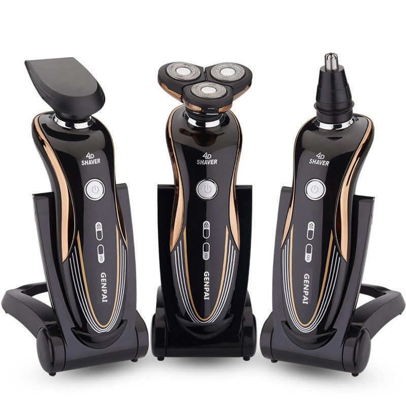 Rotary floating triple-blade electric shaver, fully washable, wholesale rechargeable razor, portable
