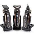 Rotary floating triple-blade electric shaver, fully washable, wholesale rechargeable razor, portable