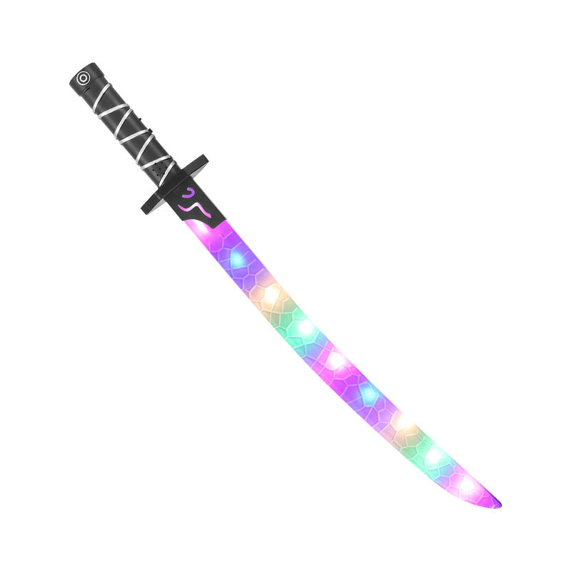 Wholesale luminous samurai sword kids toy knife model large night market stall laser sword street stall supply