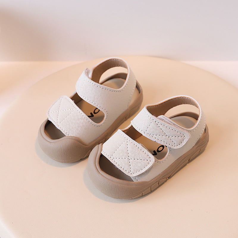 Anti-collision baby shoes casual baby girl toe cap sandals toddler shoes baby soft bottom boys beach shoes 1-3 years old