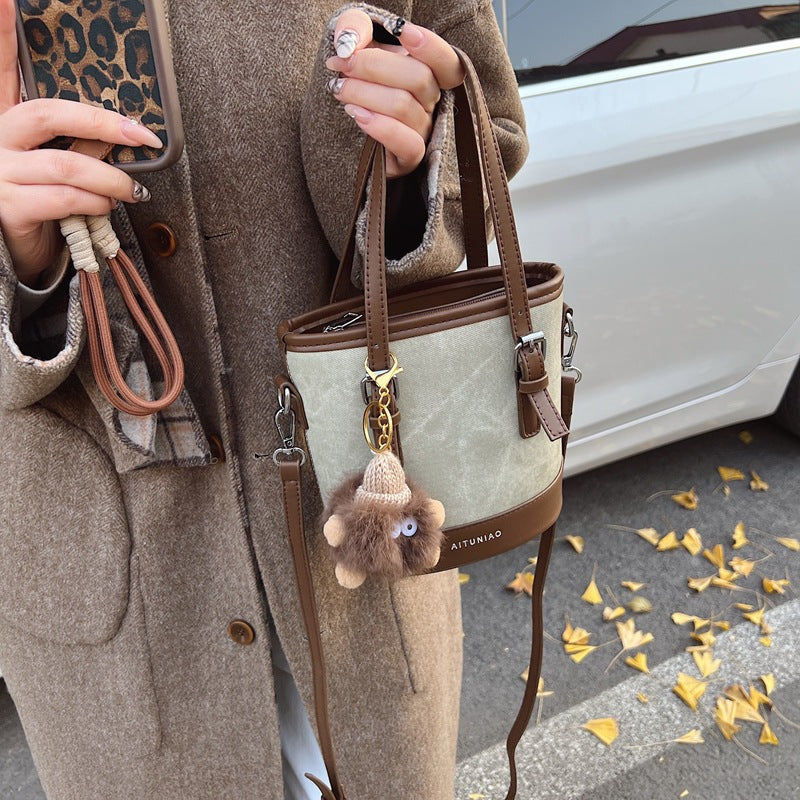 Autumnew arrival large capacity bucket bag for women easiest for matchtrendyolcommutersatchel bag casual high-looking retro shoulder bag